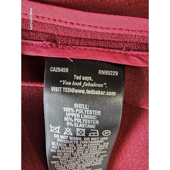 BNWT Ted Baker London Kendal High Neck Maroon Dress - Picture 13 of 14